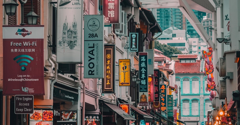 people walking on street market