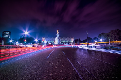timelapse on road with buildings