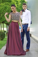 A stylish couple’s portrait with a modern urban backdrop in Calgary.