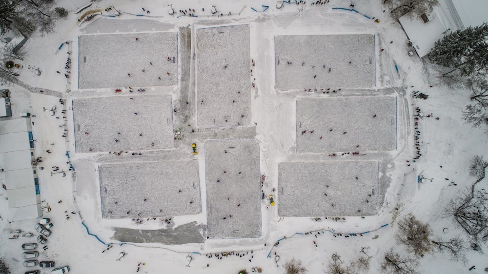 aerial photo of ice field