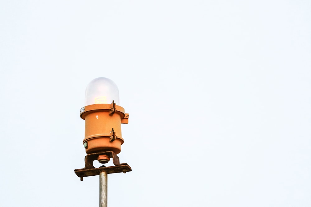orange post lamp