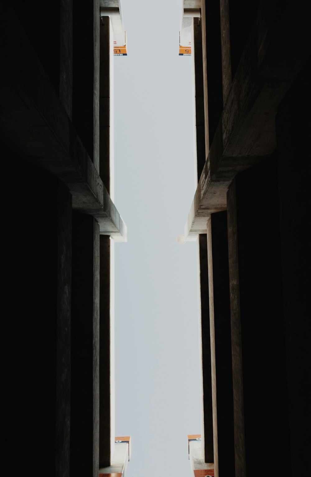 top view of white hallway