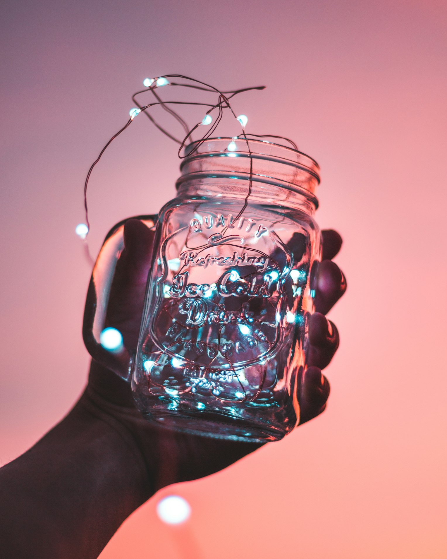 Mason jar with led lights