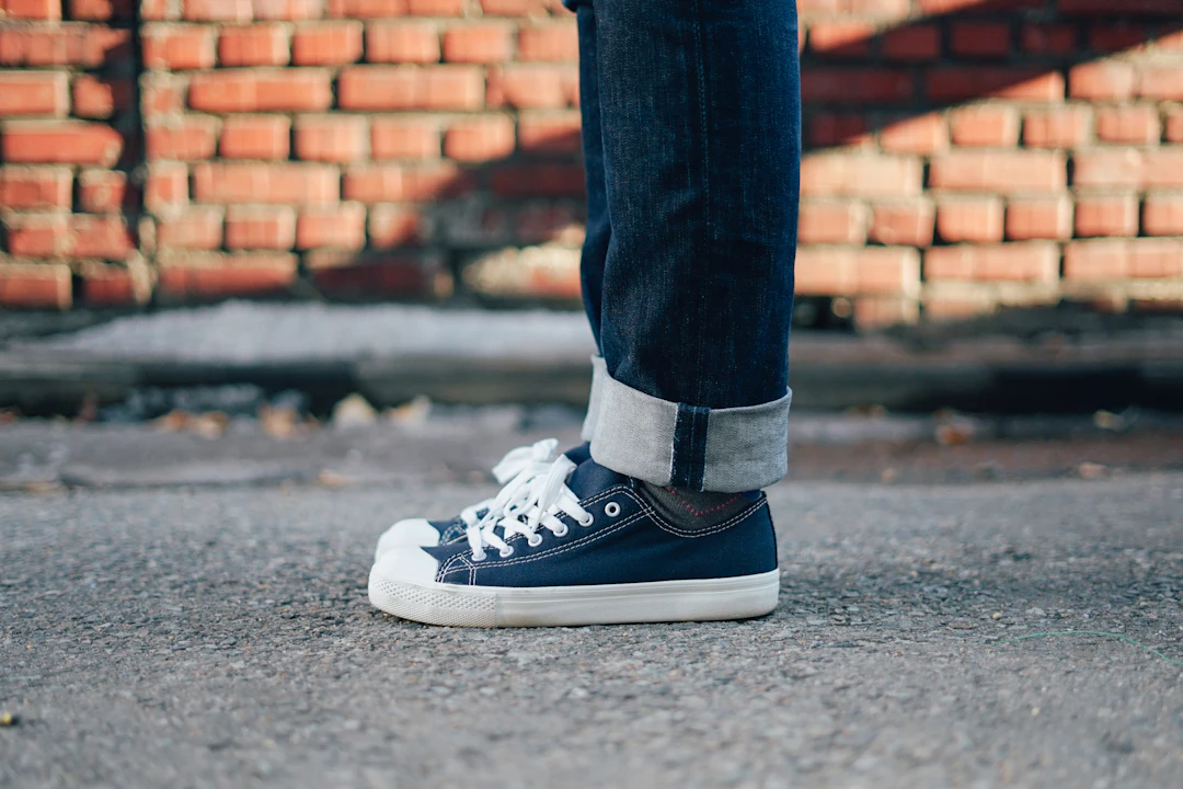 Sneakers on a street