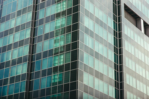Close-up of architectural details on a contemporary office building.