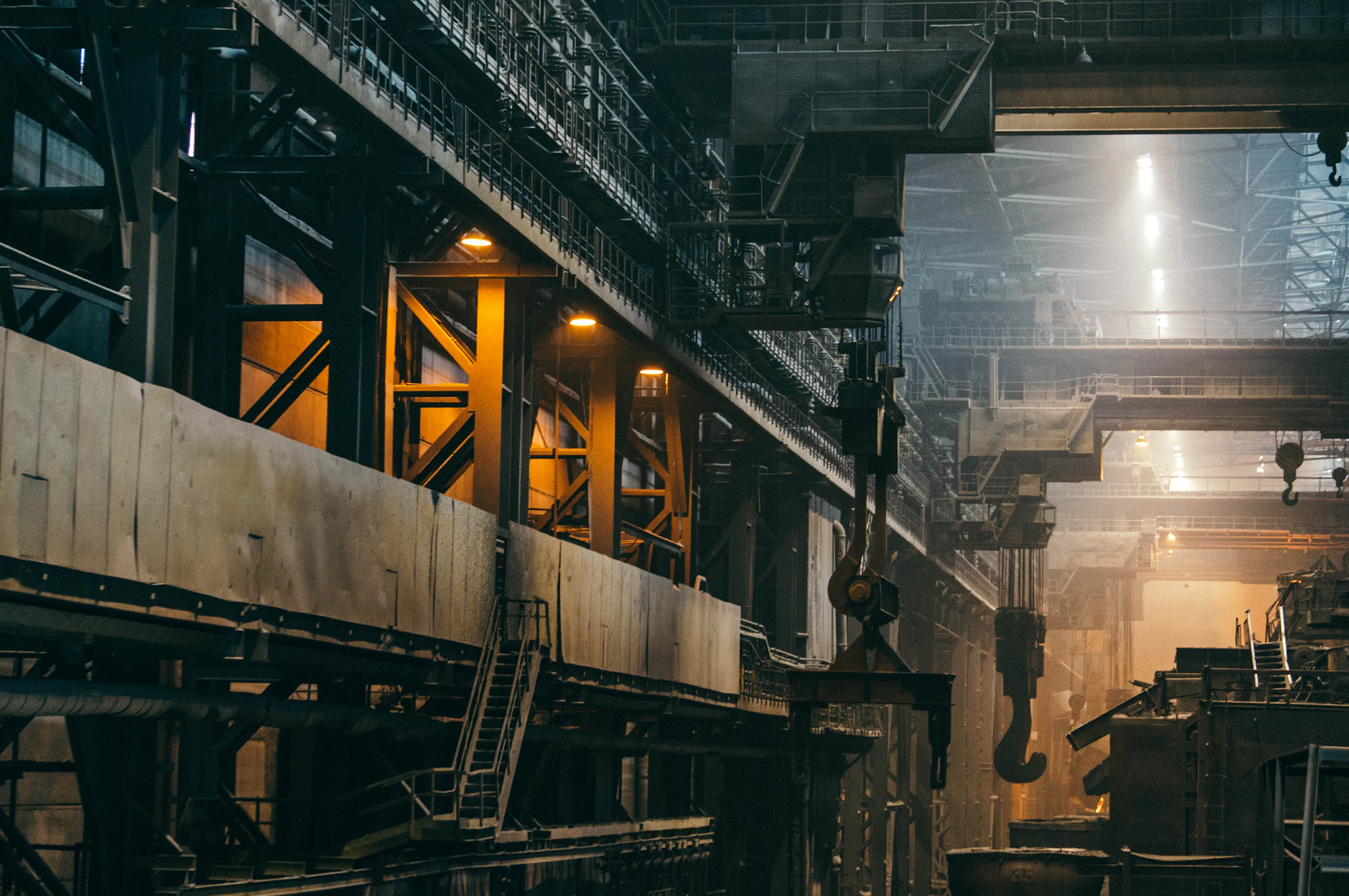 Interior of a large industrial factory