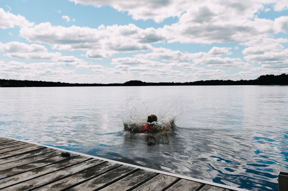 man in water