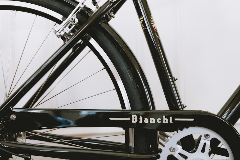 black Bianchi bicycle frame