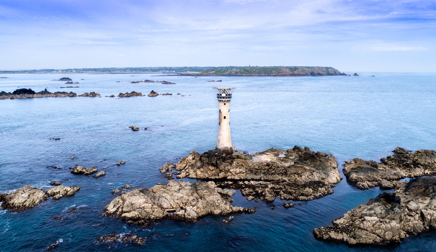 Guernsey coastline and harbor view