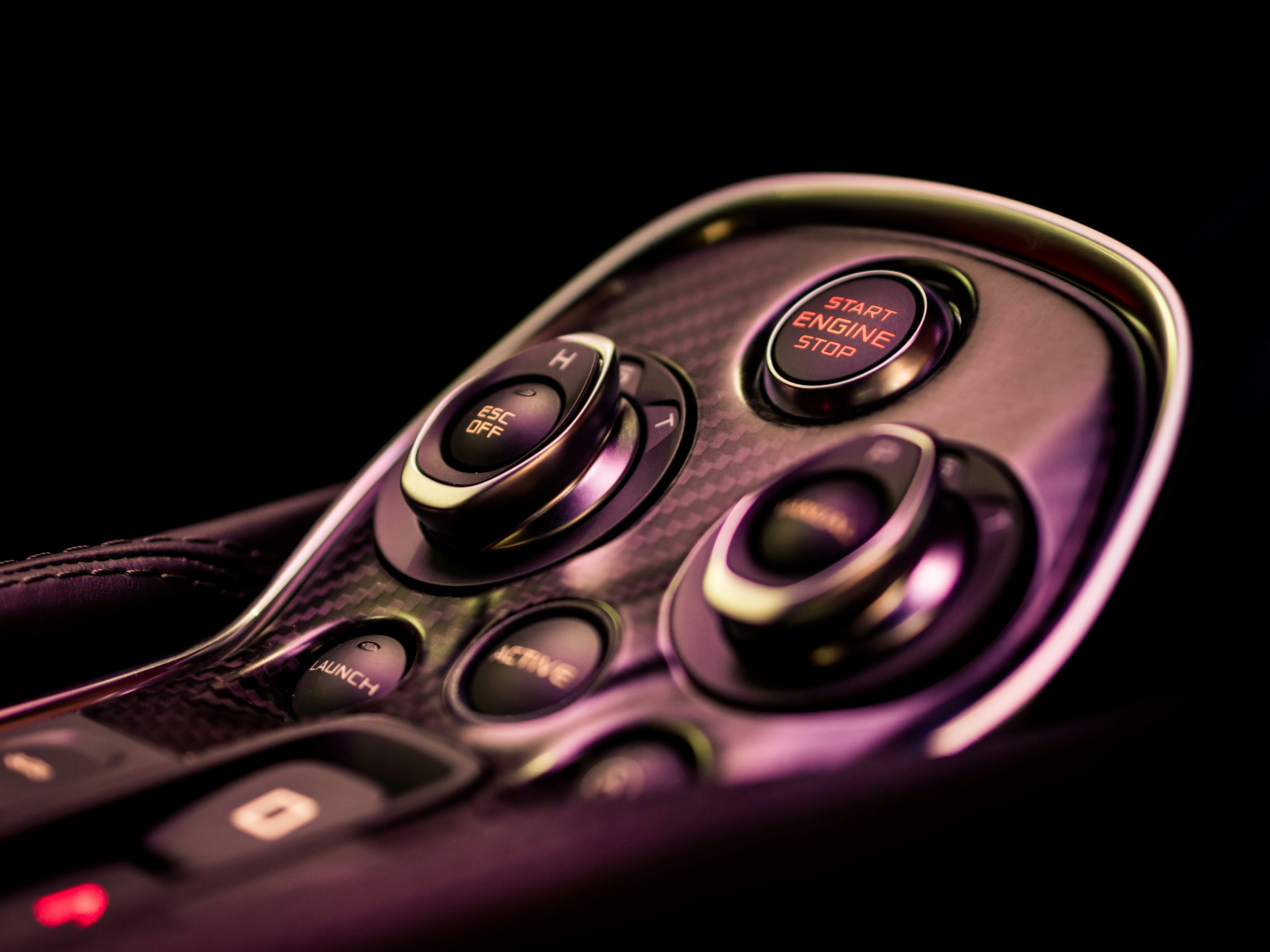 closeup photo of black remote control