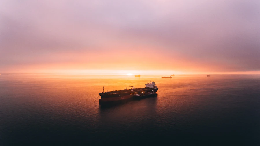 Product tanker vessel at sea