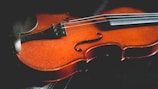 closeup photo of brown violin