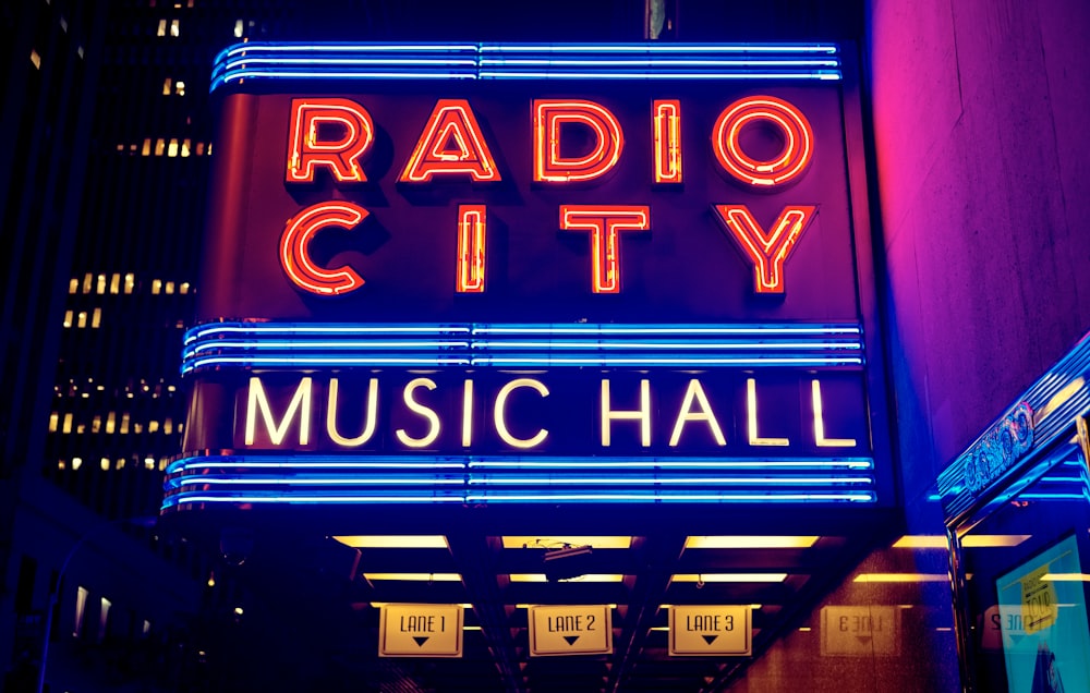 Radio City Hall neon lights