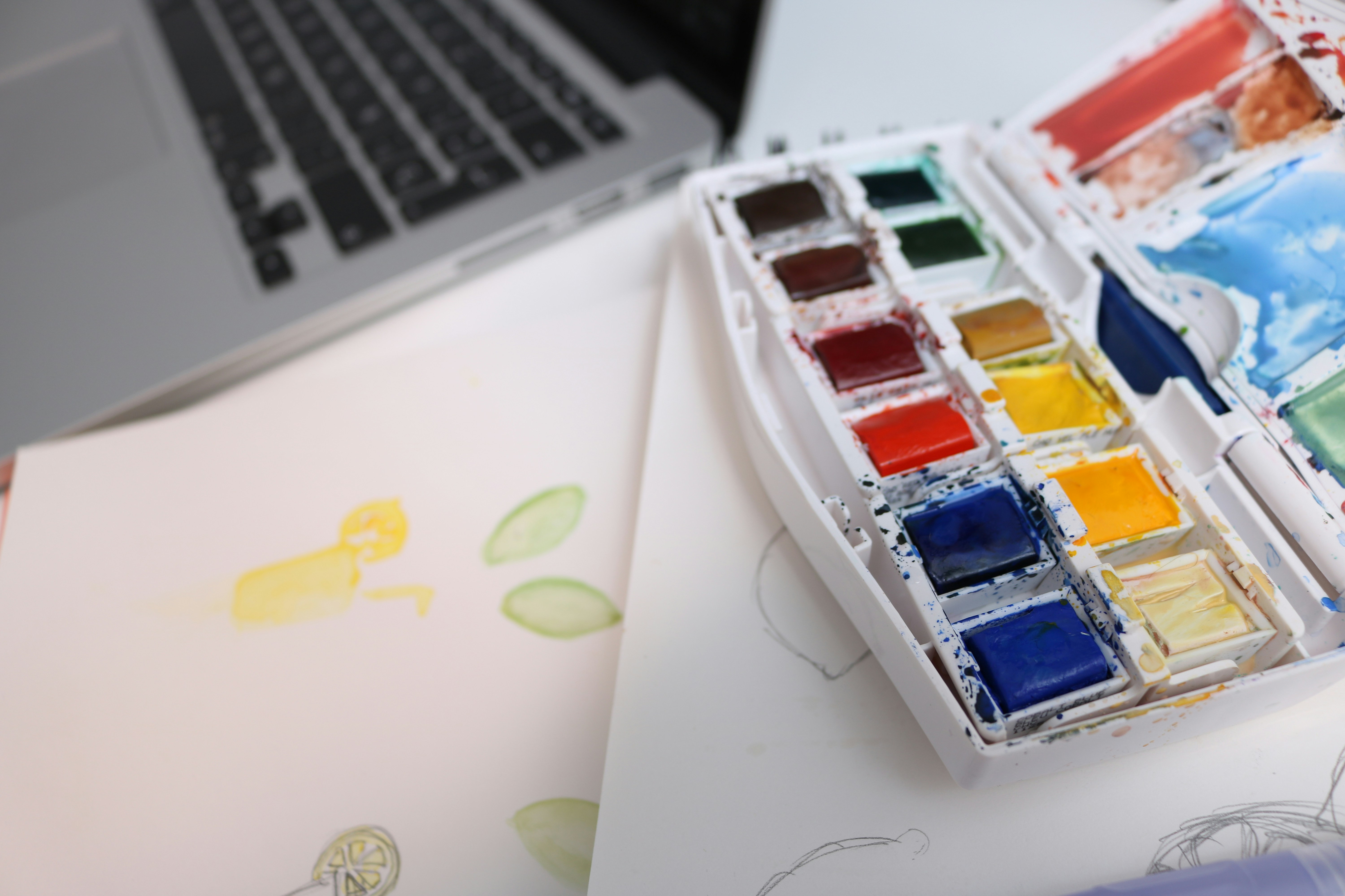 Set of sketch pens with vibrant colors on white background