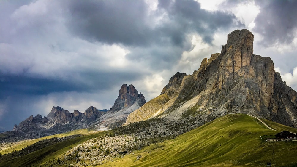 photo of mountain during cloudy day