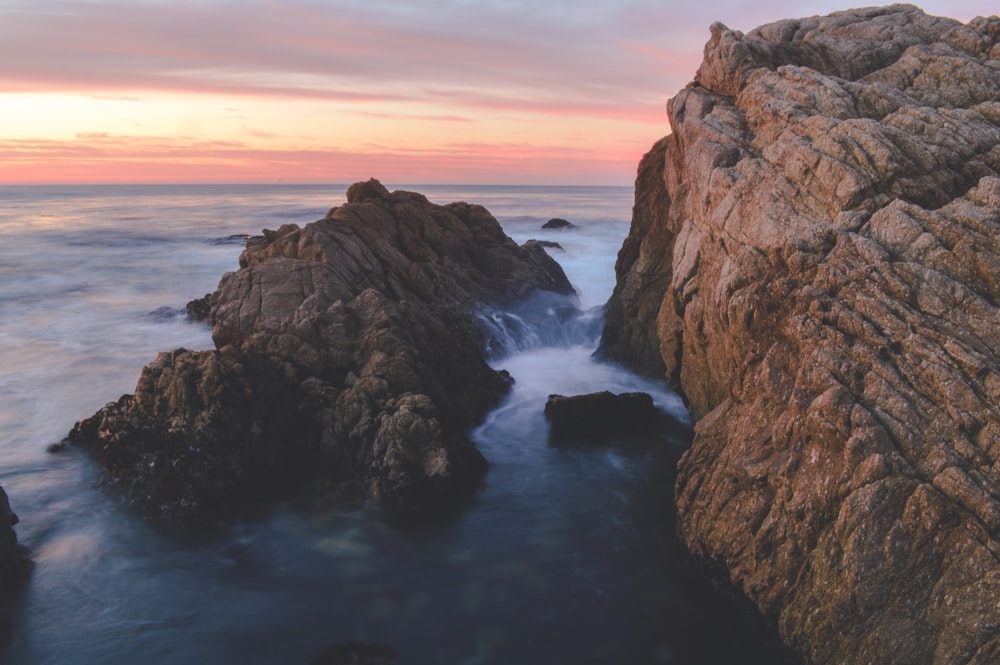 aerial photography of rock formation