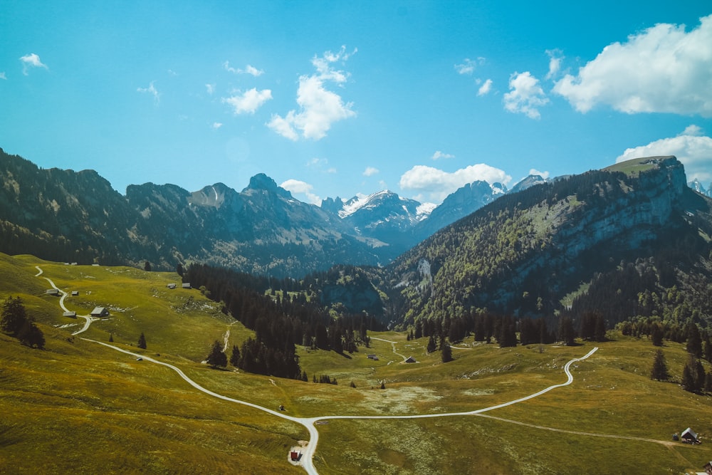 aerial photography of mountains