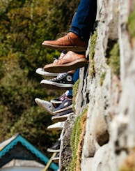 tilt-shift photography of shoes