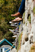 tilt-shift photography of shoes