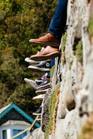 tilt-shift photography of shoes