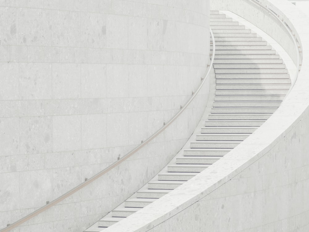 photo of white stairs