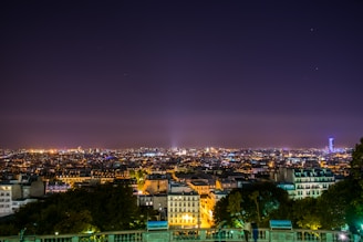 A panoramic view of the rooftop sky bar at Fox Garden New under the night sky.