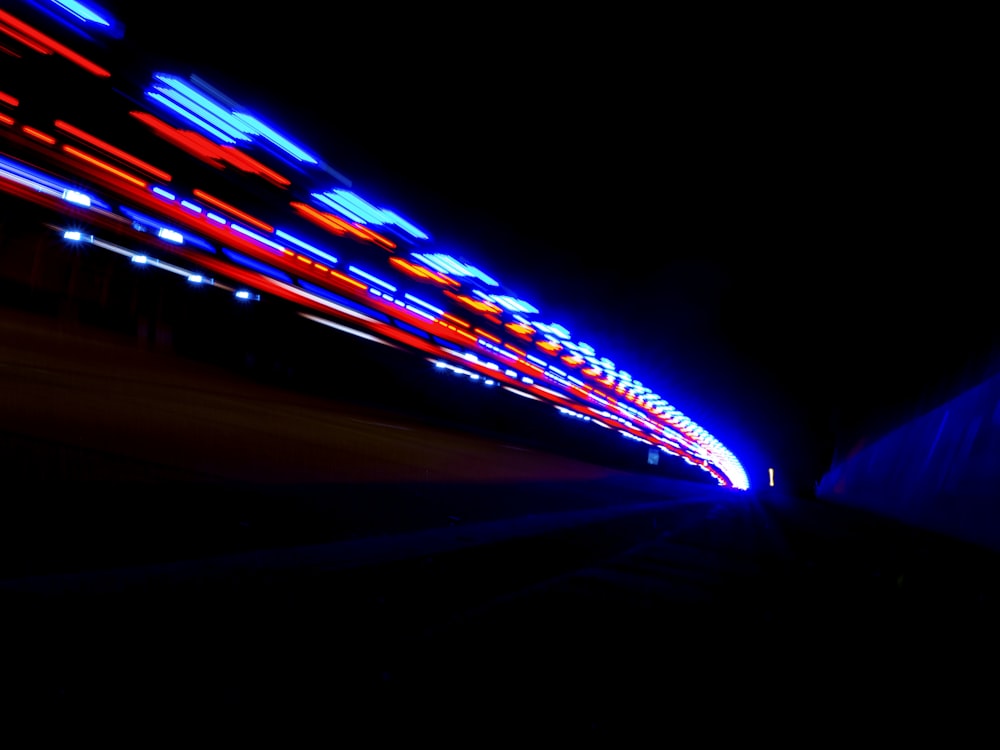 Colorful traffic light trails.