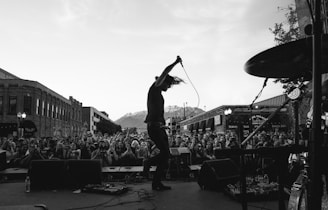 silhouette of singing man