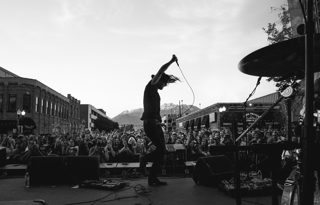 silhouette of singing man