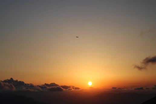 Aerial view of Akşehir landscape captured by a drone during golden hour.