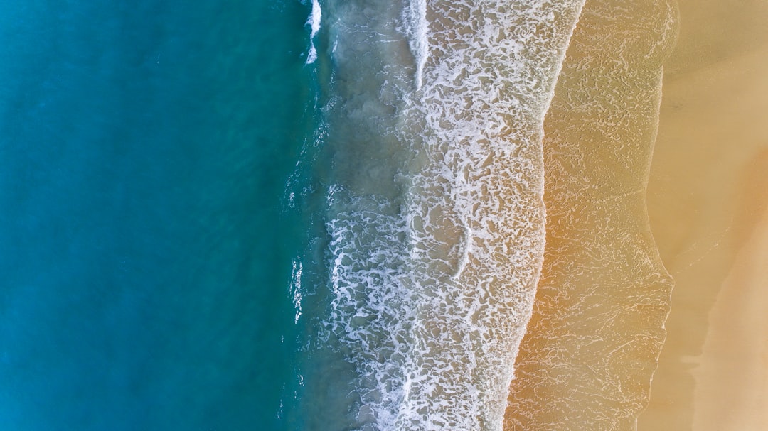 Ocean waves drone view
