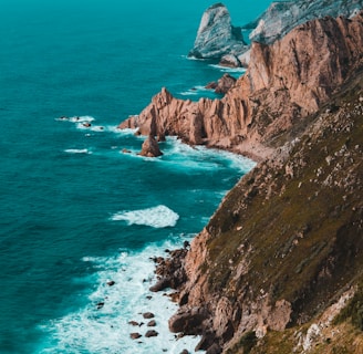 body of water across mountain