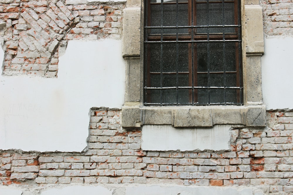 concrete house with glass panel window