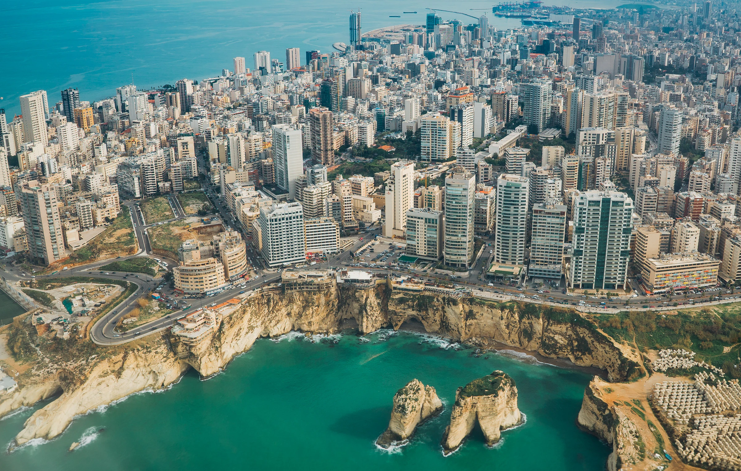 Beirut from above at dusk