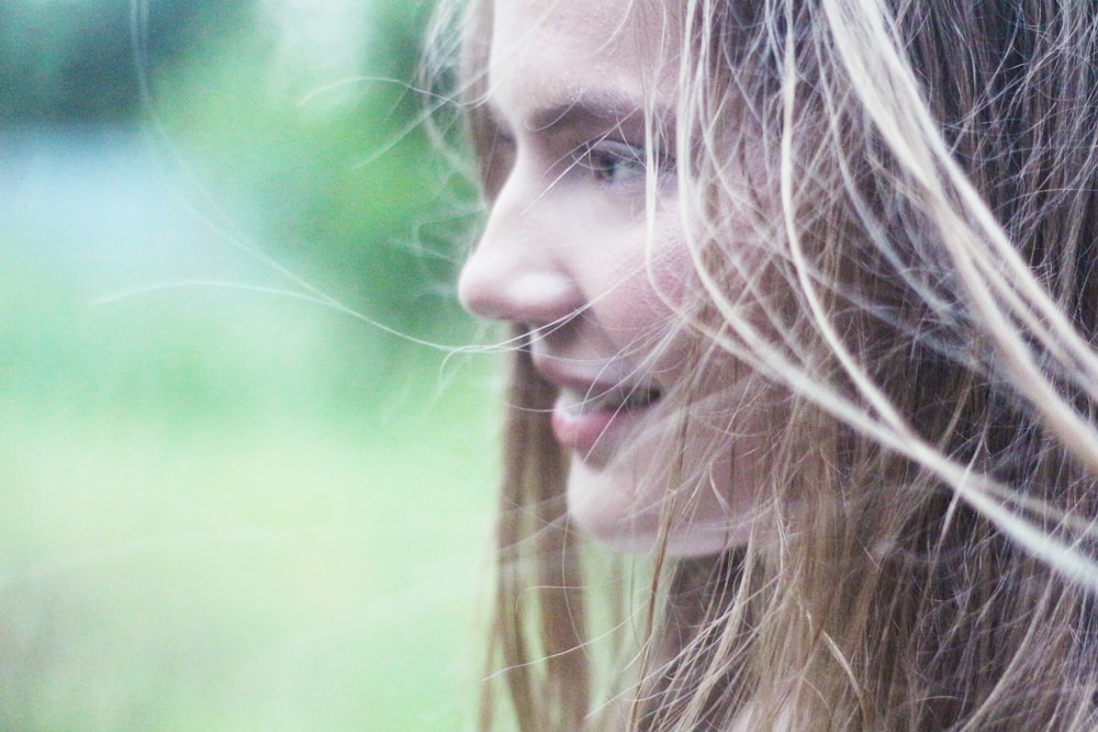 selective photo of woman's face