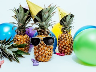 several pineapples at a party
