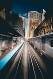time-lapse photography of train traveling