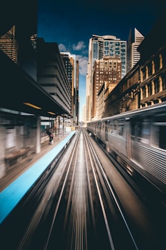 time-lapse photography of train traveling