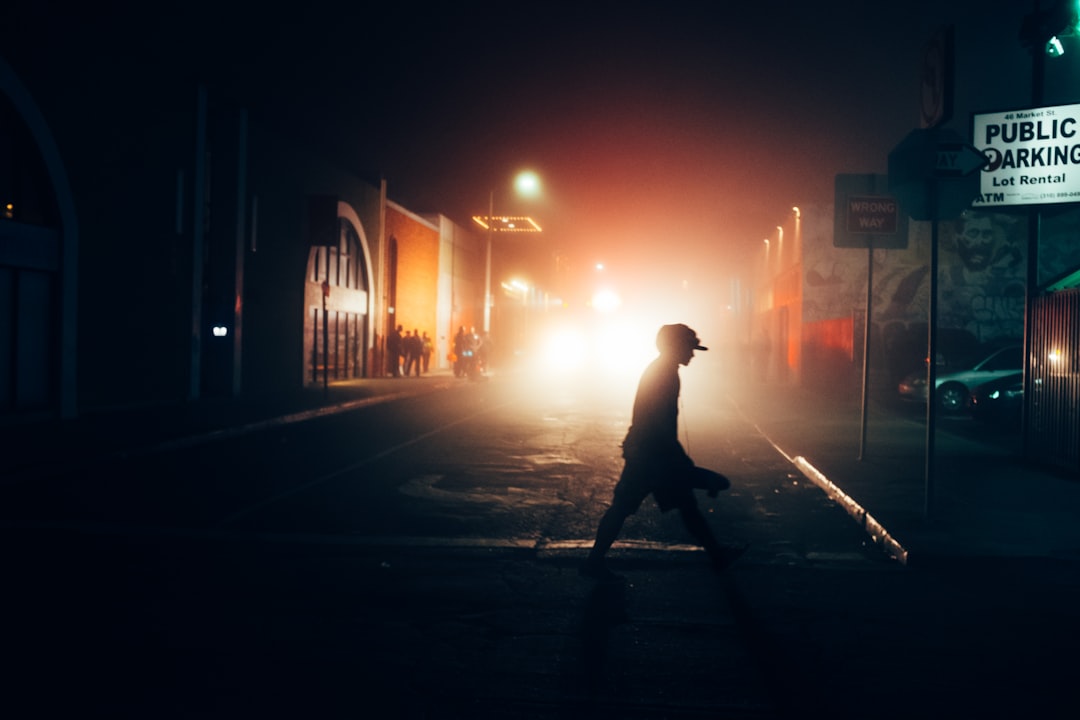 silhouette walking man