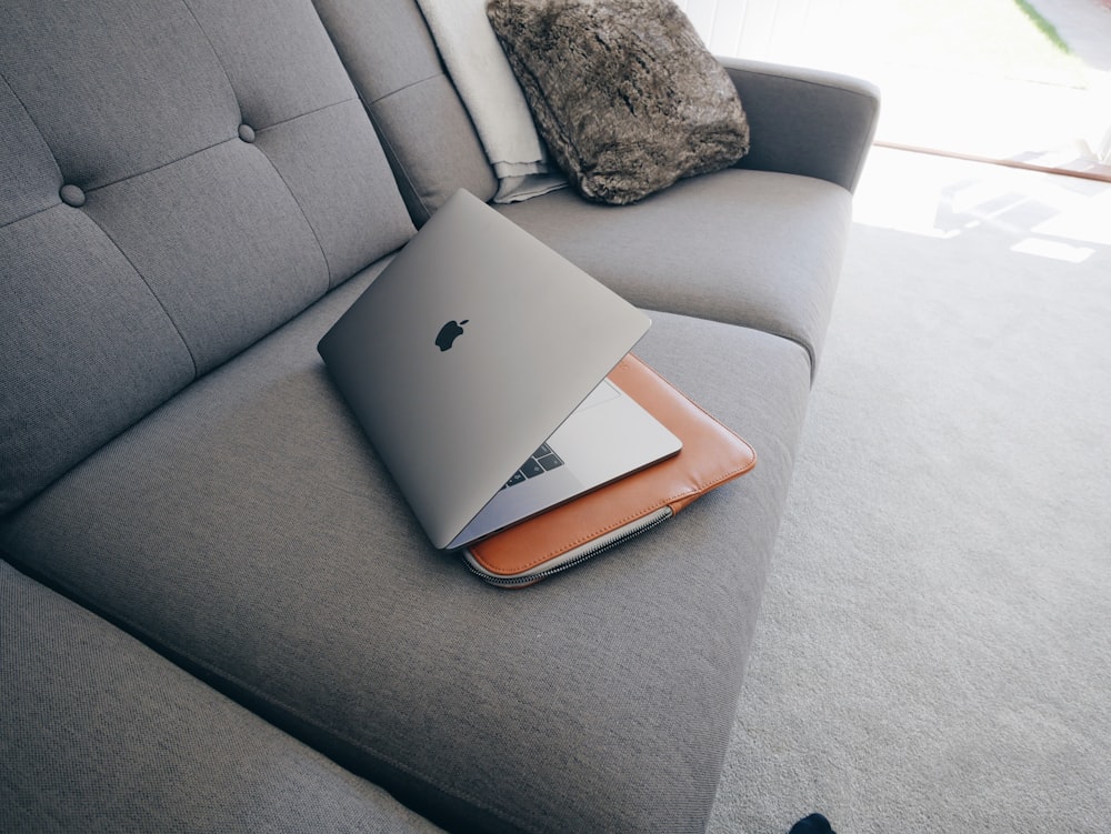 silver MacBook