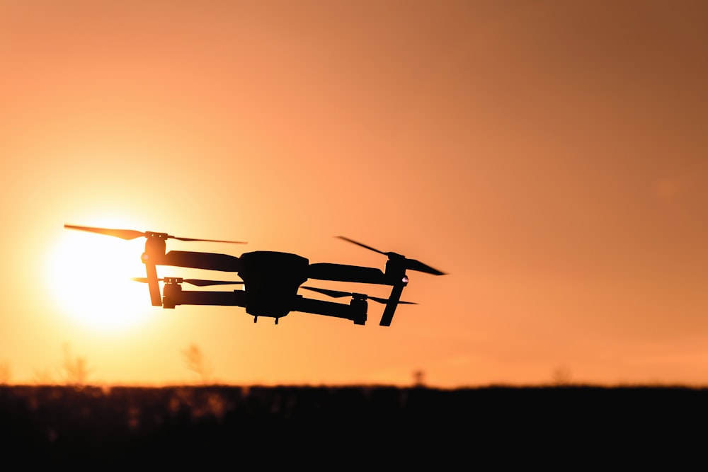 silhouette of quadcopter