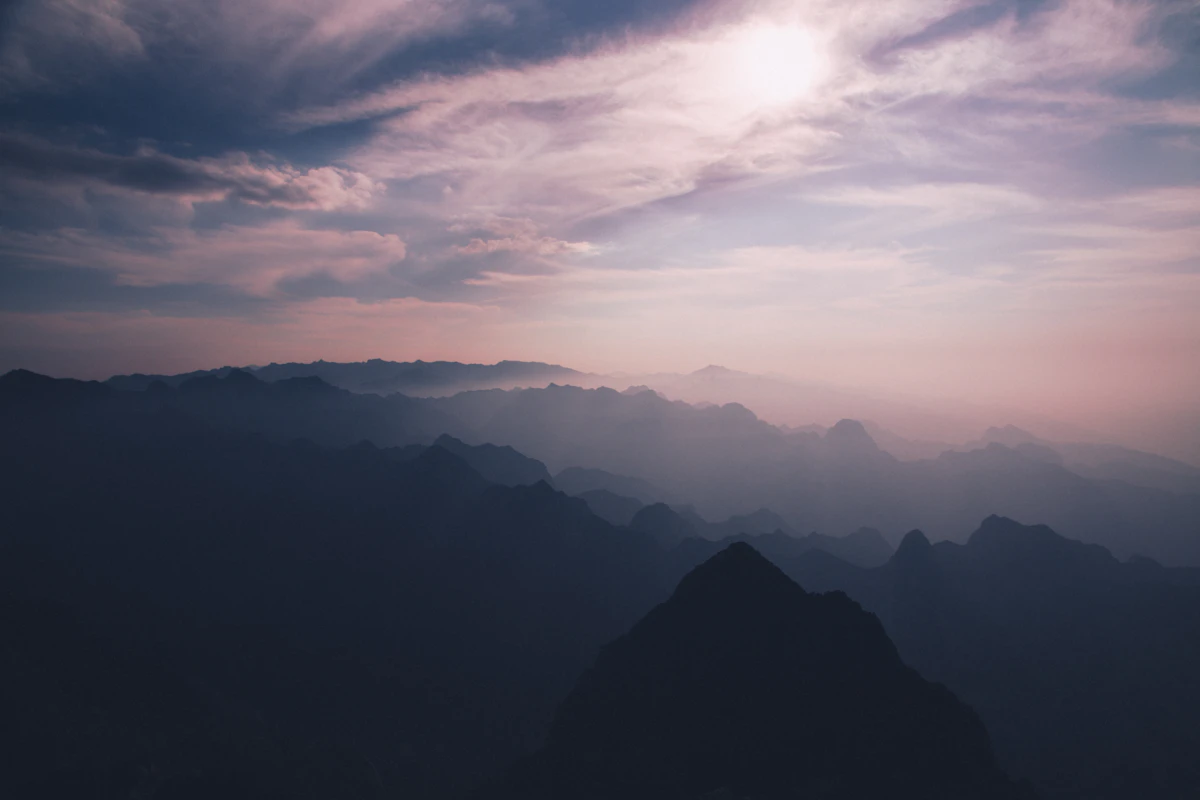 Mountain landscape at golden hour
