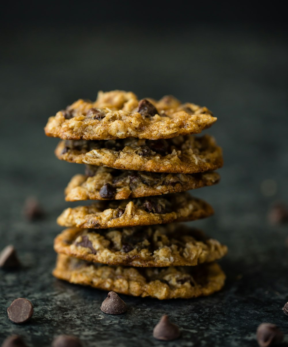 stack of chocolate cookies