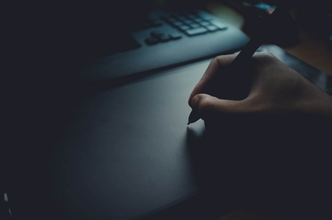 person using track pad, Stylus on a graphics tablet