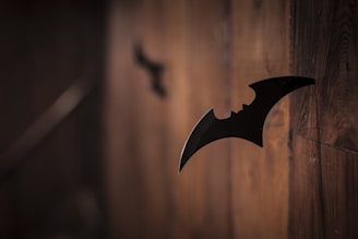closeup photo of shuriken on wood