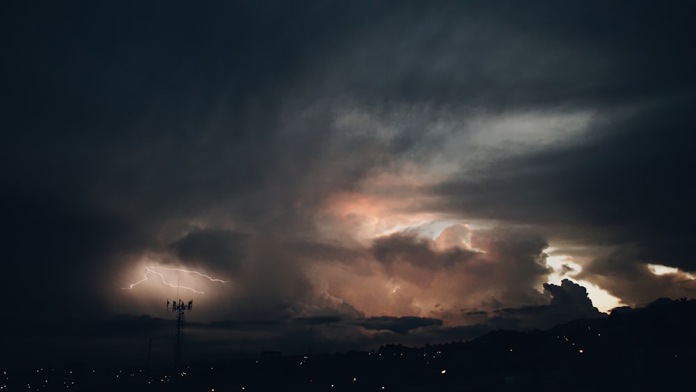 thunderstorm clouds on skies