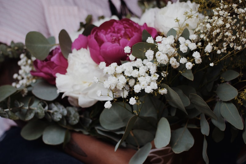 White and pink peony bouquet — March 8 gift
