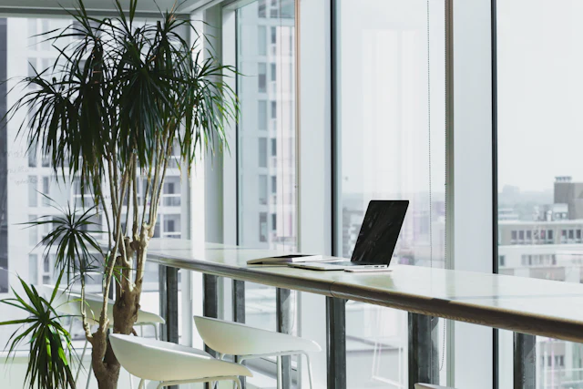Window Bench Workspace — commercial manager cabin interior design