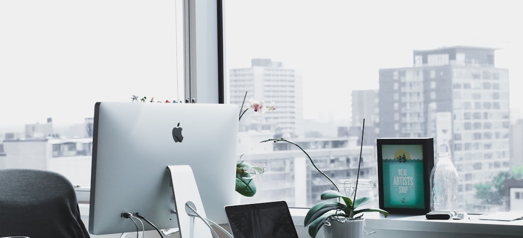 closeup photo of silver iMac