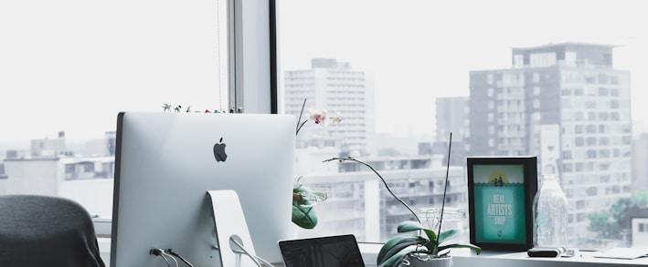 closeup photo of silver iMac